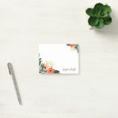 Chic Floral Border Monogram Post-it Klebezettel (Büro)