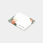 Chic Floral Border Monogram Post-it Klebezettel (angewinkelt)