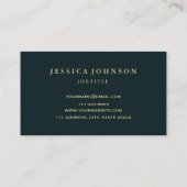 Chic Floral Border Monogram Visitenkarte (Rückseite)