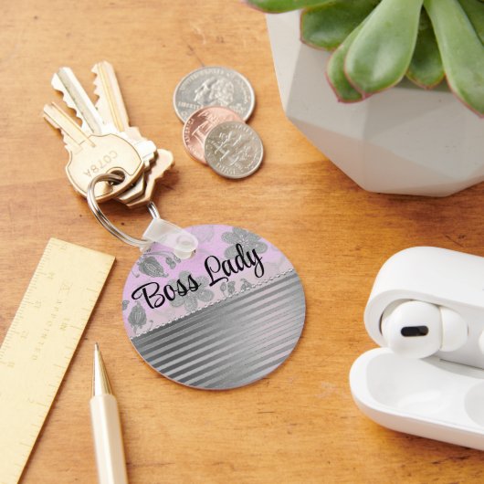 Chic Floral "Boss Lady" Schlüsselanhänger (Schreibtisch)