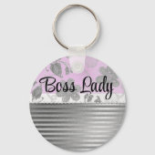 Chic Floral "Boss Lady" Schlüsselanhänger (Rückseite)