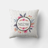 Chic Floral Botanical Stork Birds Baby Birth Stats Kissen (Rückseite)