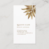 Chic Floral Botanical Watercolor Golden Pineapa Visitenkarte (Rückseite)
