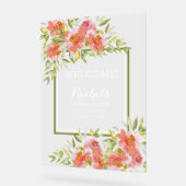 Chic Floral Bouquet Brautparty Empfang Acrylschild (Winkel)