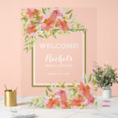 Chic Floral Bouquet Brautparty Empfang Acrylschild (Hochzeit)