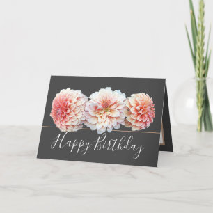 Chic Floral Bouquet Pink Dahlia Blume Geburtstag Karte
