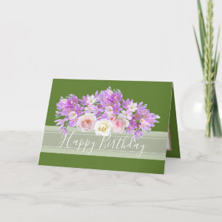 Chic Floral Bouquet Rose & Crocus Blume Geburtstag Karte