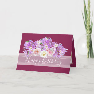 Chic Floral Bouquet Rose & Crocus Blume Geburtstag Karte