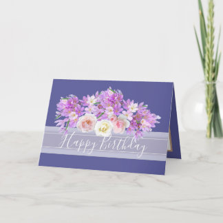 Chic Floral Bouquet Rose & Crocus Blume Geburtstag Karte