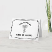 Chic Floral Bow Bouquet Trauzeugin Vorschlag Karte (Vorderseite)