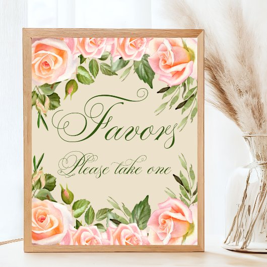 Chic Floral Brautparty Fevor Sign Poster