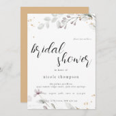 Chic Floral Bridal Shower Invitation Minimal Einladung (Vorne/Hinten)