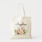 Chic Floral Bridesmaid Personalisiert-3 Tragetasche (Vorne)