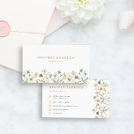 Chic Floral Business Card Visitenkarte<br><div class="desc">Chic floral Business Card. Die elegante und stilvolle Visitenkarte mit atemberaubendem handbemaltem Aquarellpinke,  staubblauem und gelblich gepresstem Vintagen Wildblumen mit schlängelgrünem Botanicalas als schöner Rahmen. Finden Sie passende Produkte in der Business Collection Elegant Pastel Watercolor Wildblume.</div>