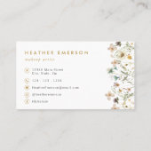 Chic Floral Business Card Visitenkarte (Rückseite)