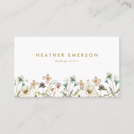 Chic Floral Business Card Visitenkarte (Vorderseite)