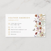 Chic Floral Business Card Visitenkarte (Rückseite)