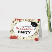 Chic Floral Cap, Foto Graduation Party Einladung (Vorderseite)