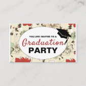 Chic Floral Cap, Graduiertenparty Ticket Einladung (Vorderseite)