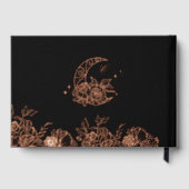 Chic Floral Celestial Moon Stars Foto Quinceañera Gästebuch (Rückseite)