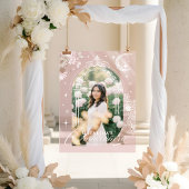 Chic Floral Celestial Moon Stars Photo Quinceanera Acrylschild