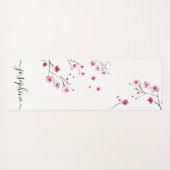 Chic floral Cherry Blossom Name Skript Yogamatte (Rückseite (Horizontal))