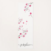 Chic floral Cherry Blossom Name Skript Yogamatte (Vorderseite)