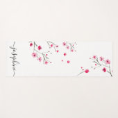 Chic floral Cherry Blossom Name Skript Yogamatte (Vorderseite (Horizontal))