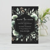 Chic Floral Classic Sage Green Wedding Save The Date (Stehend Vorderseite)
