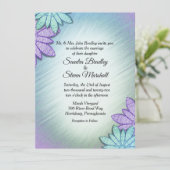 Chic Floral Color Combo Wedding Einladung (Stehend Vorderseite)