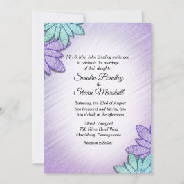 Chic Floral Color Combo Wedding Einladung