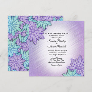 Chic Floral Color Combo Wedding Einladung