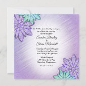 Chic Floral Color Combo Wedding Einladung (Vorderseite)