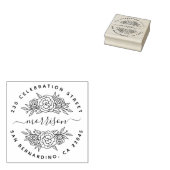 Chic Floral Custom Script Name & Rücksendeadresse Gummistempel (Stempel)