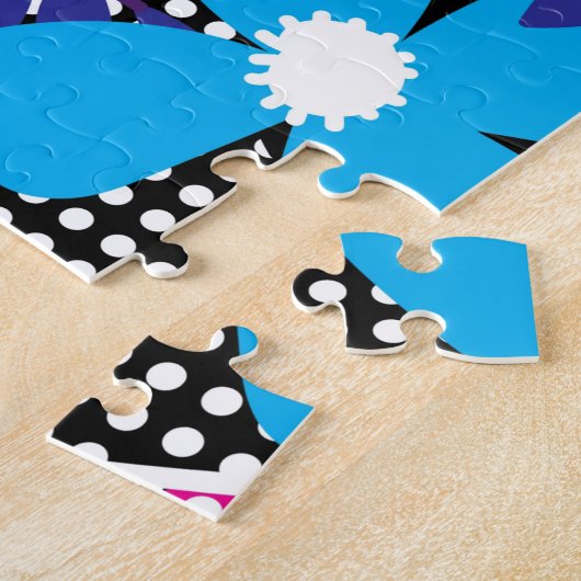 Chic Floral & Dot Muster mit Blätter Puzzle (Seite)