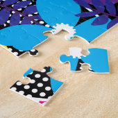 Chic Floral & Dot Muster mit Blätter Puzzle (Seite)