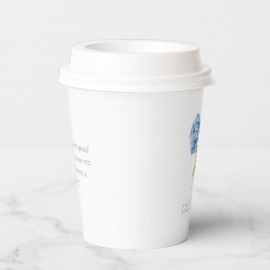 Chic Floral Dusty Blue Hydrangea Veranstaltung Hoc Pappbecher (Rechts)