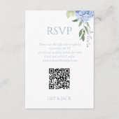 Chic Floral Dusty Blue Hydrangea Wedding RSVP Begleitkarte (Vorderseite)