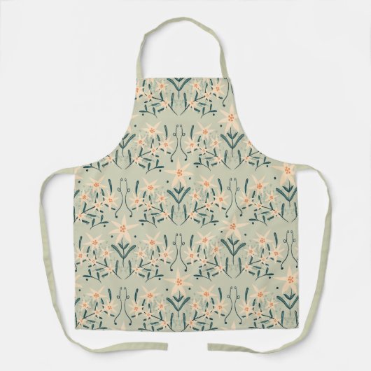 Chic Floral Edelweiß Blumen Schürze (Vorderseite)