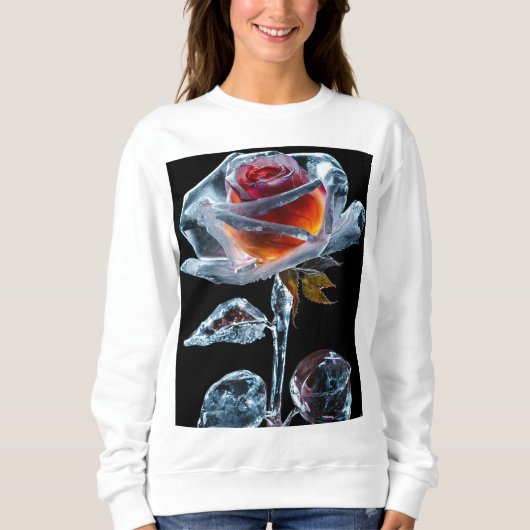 "Chic Floral Elegance: Women's Rose Design T - Shi Sweatshirt (Vorderseite)