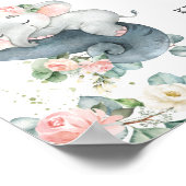 Chic Floral Elephant Tragen eine Maske Behalt Dist Poster (Ecke)