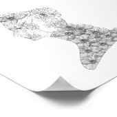 Chic Floral Face Illustration Mode Poster (Ecke)