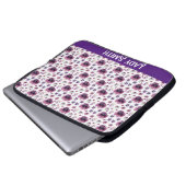 chic floral foliage purple blooming flowers laptopschutzhülle (Vorne Knopf)
