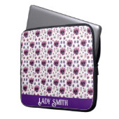 chic floral foliage purple blooming flowers laptopschutzhülle (Vorderseite Links)