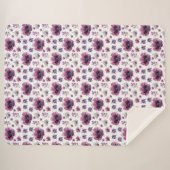 chic floral foliage purple blooming flowers sherpadecke (Vorderseite (Horizontal))