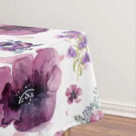 chic floral foliage purple blooming flowers tischdecke