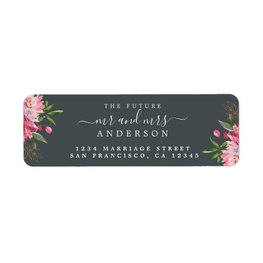 Chic Floral Future Mr. Wedding Rücksendeadresse (Vorne)