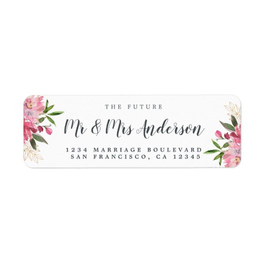Chic Floral Future Mr. Wedding Rücksendeadresse (Vorne)