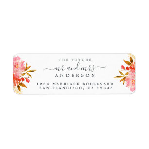Chic Floral Future Mr. Wedding Rücksendeadresse