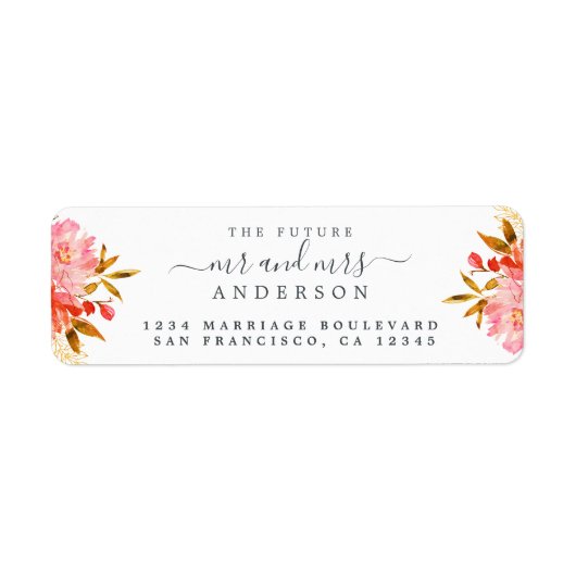 Chic Floral Future Mr. Wedding Rücksendeadresse (Vorne)